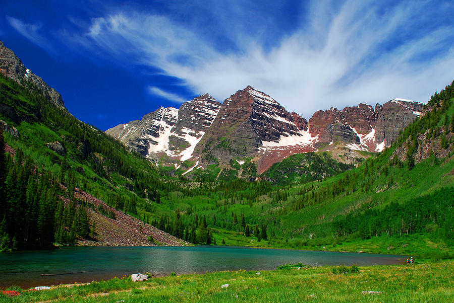 The Majestic Maroon Bells with Tiny Tourists by John Hoffman The Majestic Maroon Bells with Tiny Tourists by John Hoffman