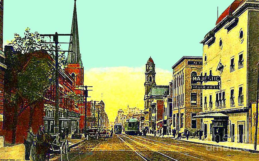 The Majestic Theatre And Commerce St. In Dallas Tx In 1919 Painting by