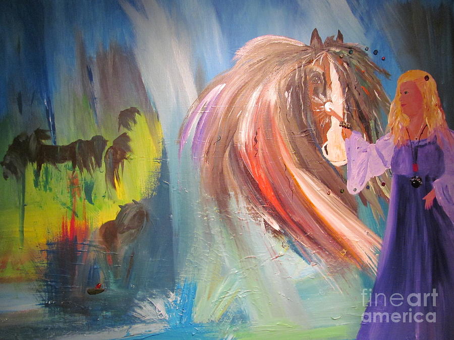 The Majik of Horses Painting by Susan Voidets