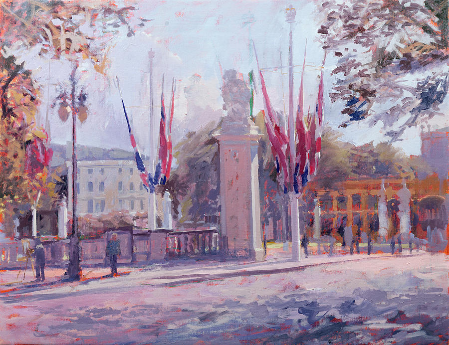 Flag Photograph - The Mall Oil On Canvas by Sarah Butterfield