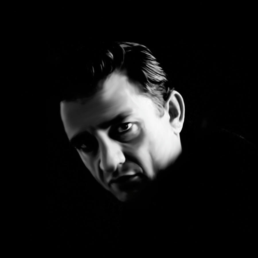 Johnny Cash Digital Art - The Man in Black by Laurence Adamson