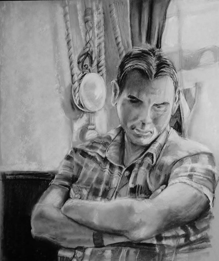The Man in Charcoal Drawing by Jean Cormier