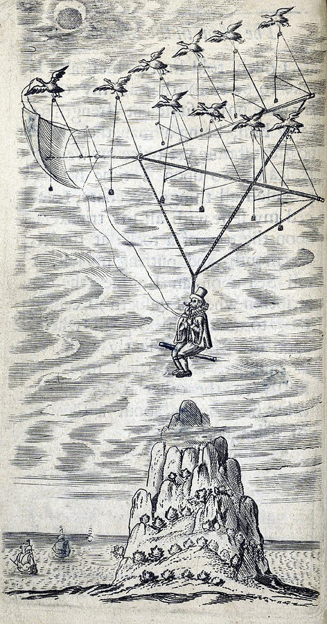 The Man In The Moone, Flying Machine Photograph by Folger Shakespeare Library