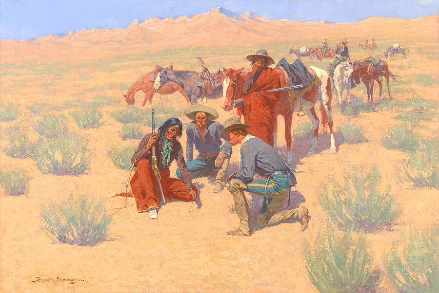 The Map In The Sand, 1905  Painting by Frederic Remington