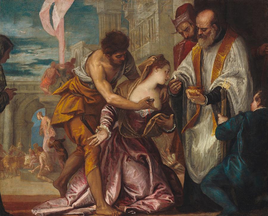 The Martyrdom and Last Communion of Saint Lucy Painting by Paolo Veronese