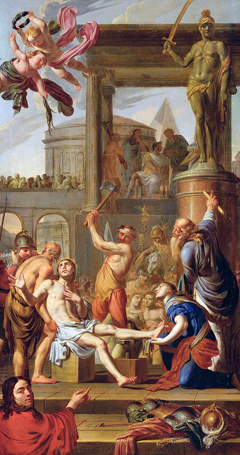 Architecture Painting - The Martyrdom of Saint Adrian by Adrien Sacquespee
