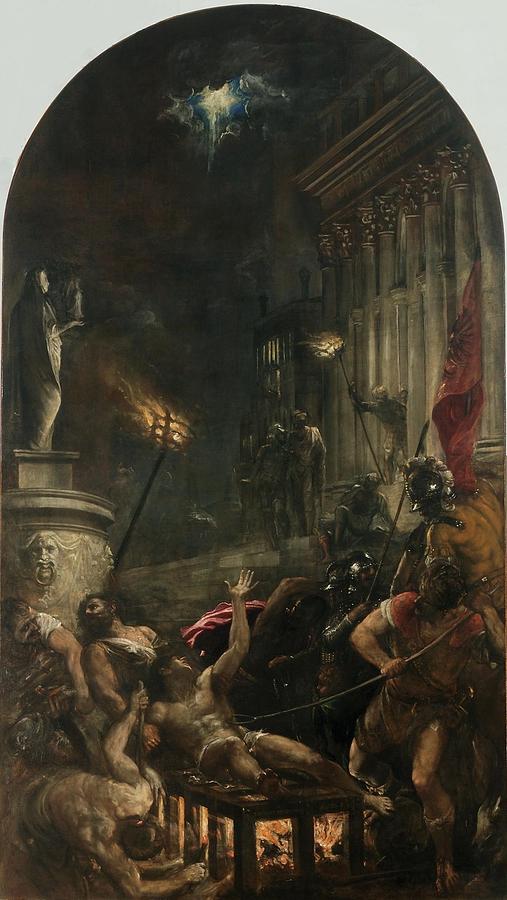 Titian Painting - The Martyrdom of Saint Lawrence by Titian