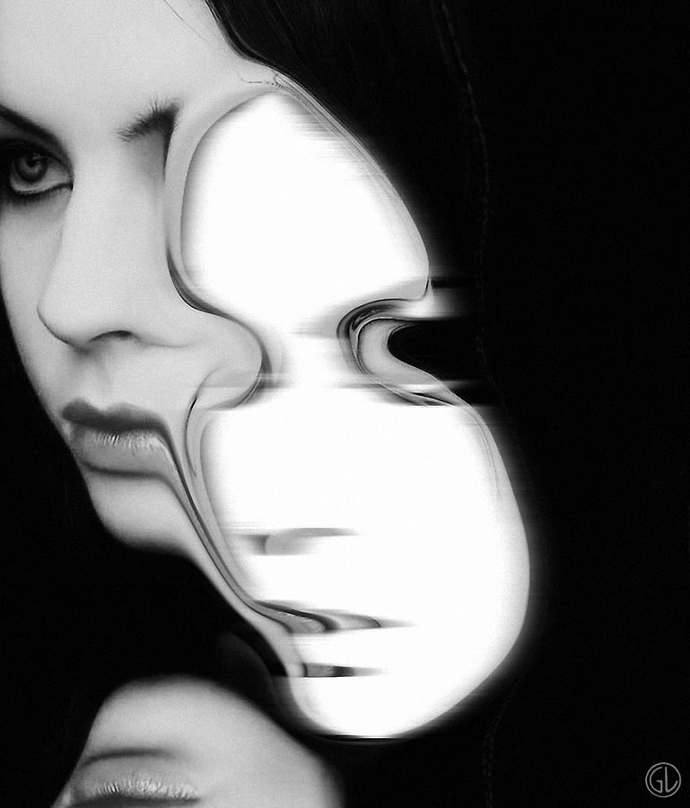 Black And White Digital Art - The mask by Gun Legler