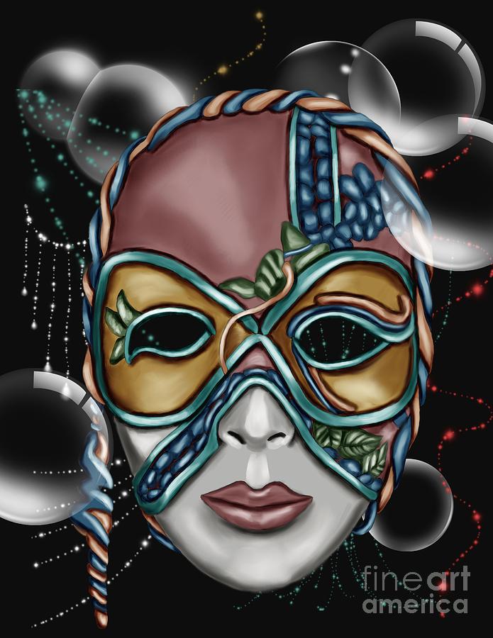 Mask Digital Art - The Mask by Karen Sheltrown