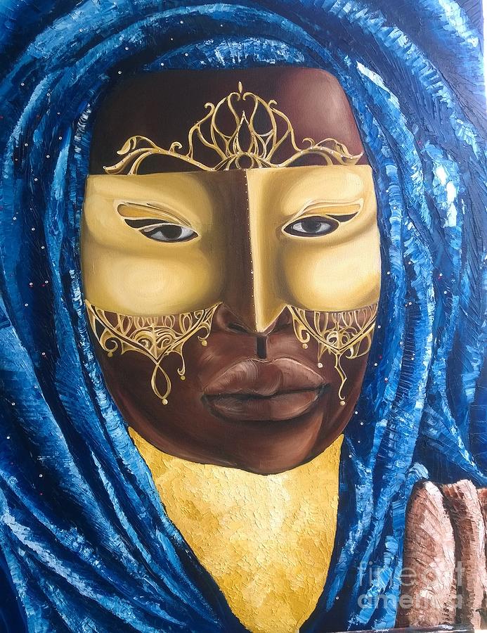 Masked Woman Painting - The Masked Woman by Rhonda Falls