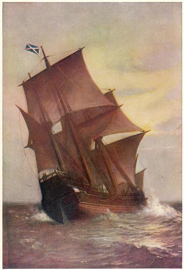 The 'mayflower' Carried The 'pilgrim Drawing by Mary Evans Picture