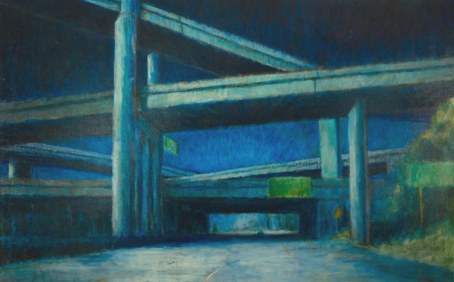 Freeways Painting - The Maze by Jeff Levitch Freeways Painting - The Maze by Jeff Levitch