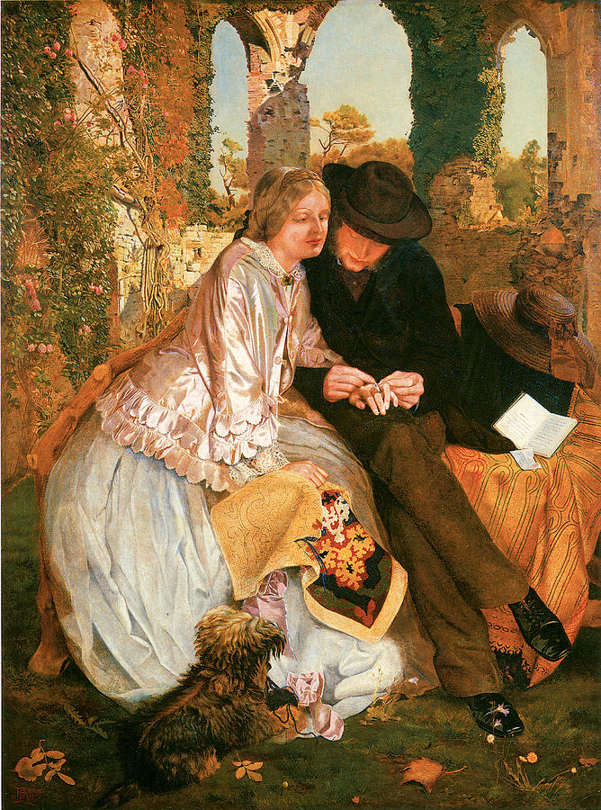 Engagement Painting - The Measure for the Wedding Ring by Michael Frederick Halliday