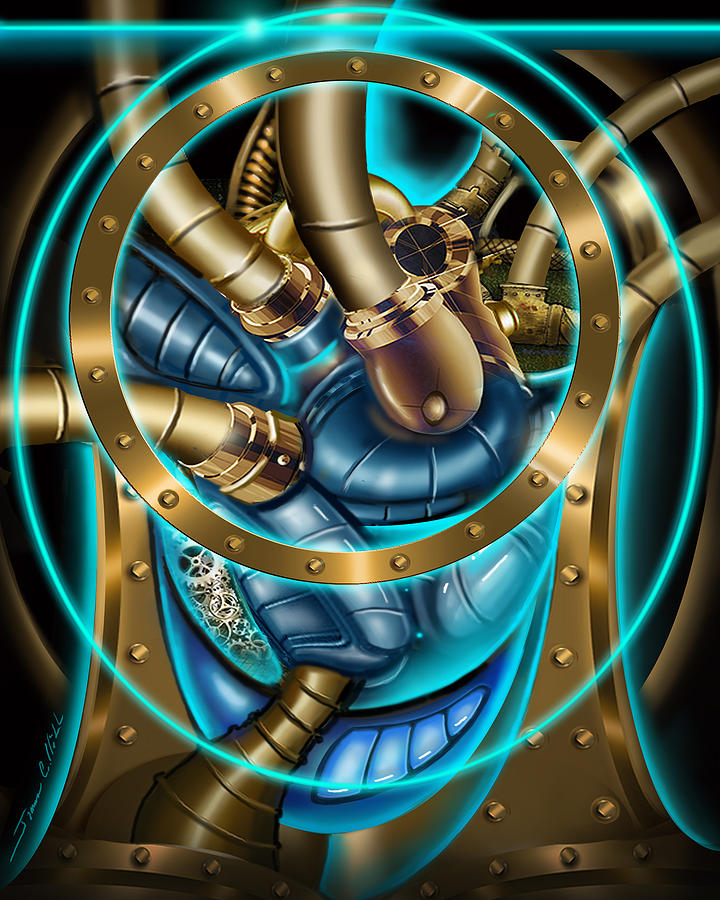 The Mechanical Heart Painting by James Hill