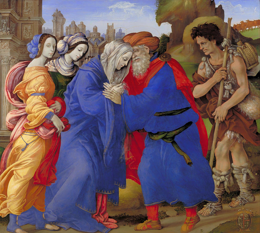 SAINTE ANNE et SAINT JOACHIM, parents de la VIERGE MARIE The-meeting-of-joachim-and-anne-outside-the-golden-gate-of-jerusalem-filippino-lippi