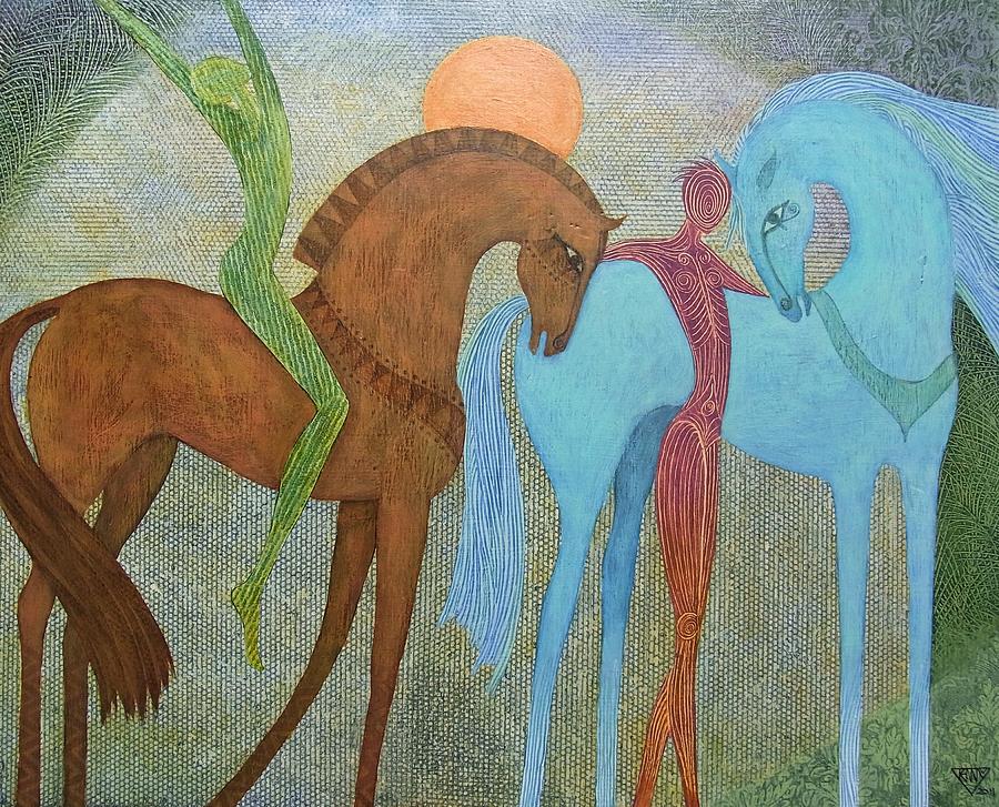 Horse Painting - The Meeting Place by Jennifer Baird