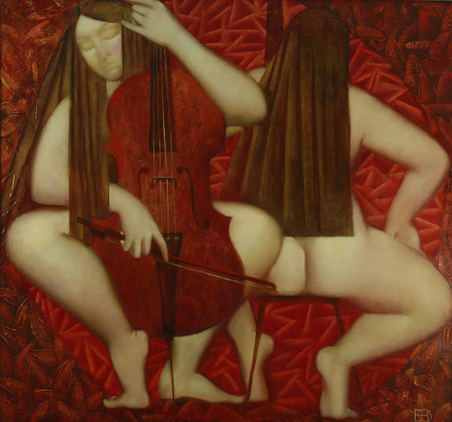 Nude Painting - The Melody Of Autumn by Nadia Egorova