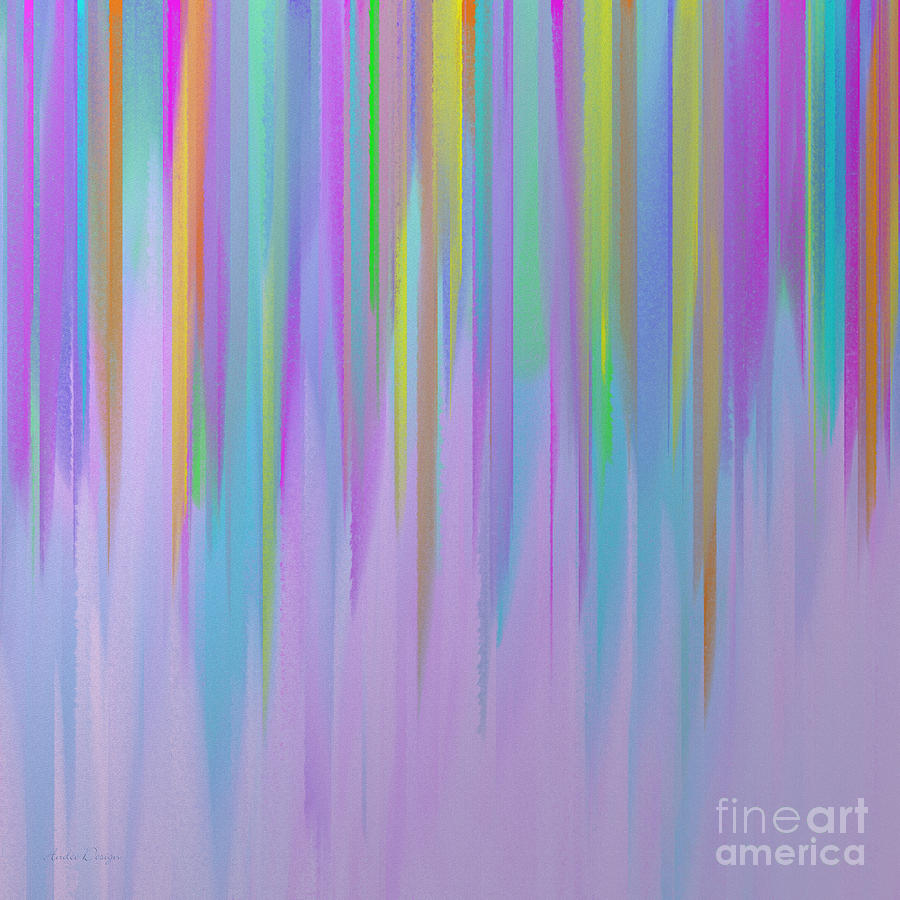 The Melting Rainbow Abstract Square Digital Art by Andee Design