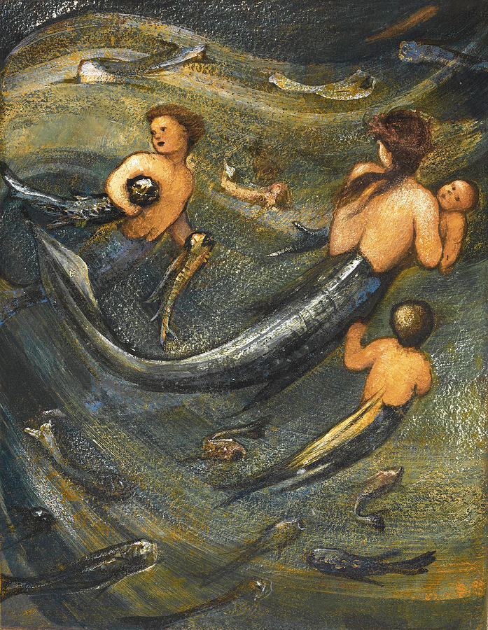 The Mermaid Family Painting by Edward Burne-Jones