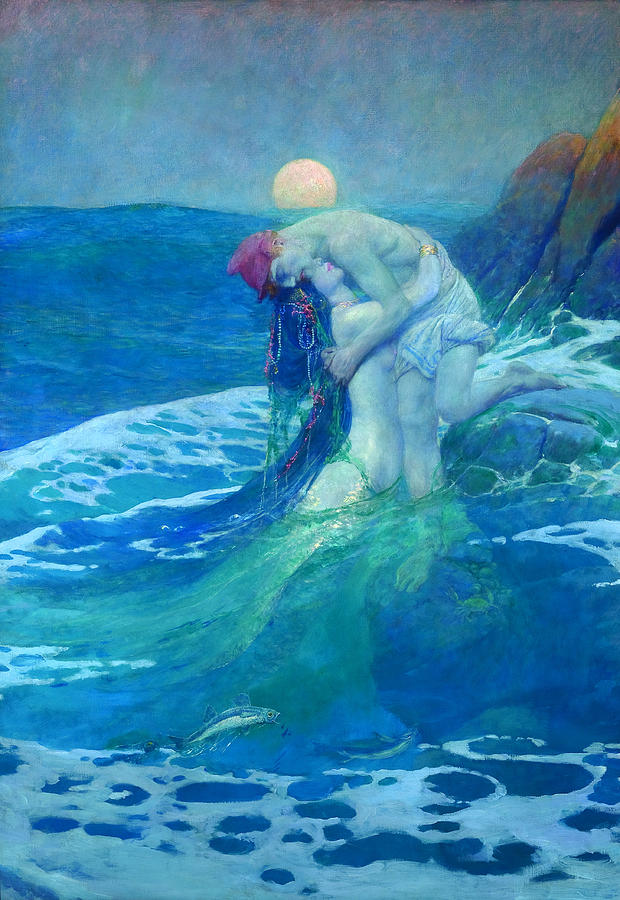 Howard Pyle Painting - The Mermaid by Howard Pyle