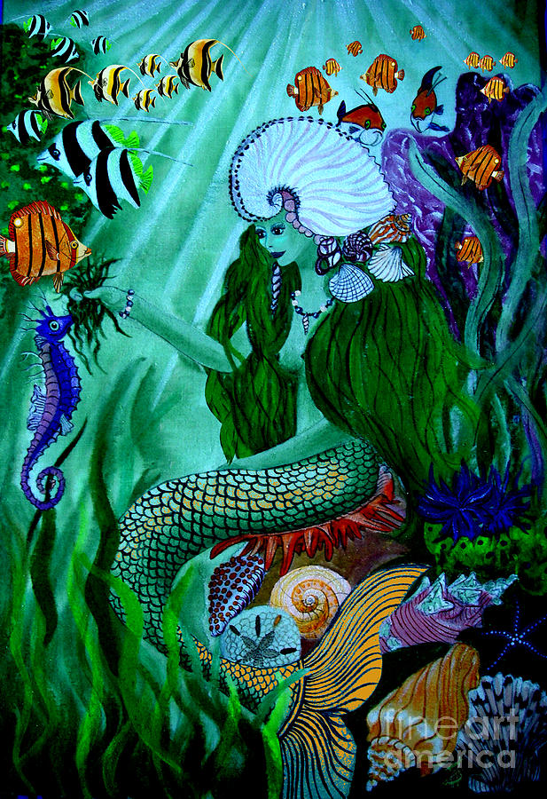 The Mermaid Painting by Sylvie Heasman | Fine Art America