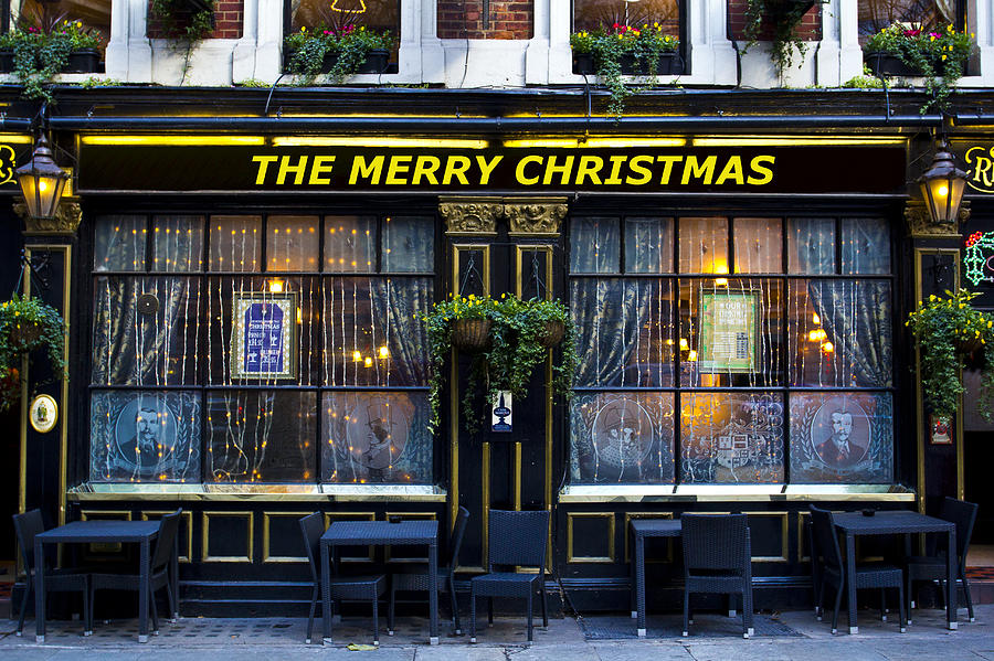 The Merry Christmas pub Photograph by David Pyatt