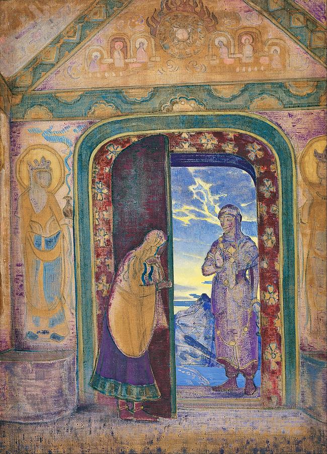 The Messenger Painting by Nicholas Roerich