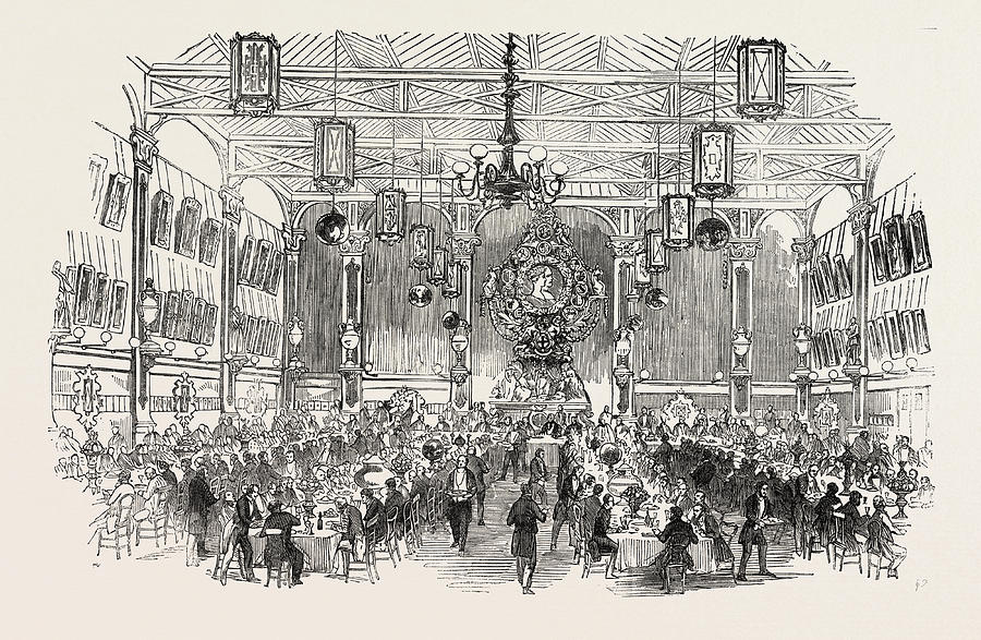 Architecture Drawing - The Metropolitan Sanitary Association Dinner, At Soyers by English School