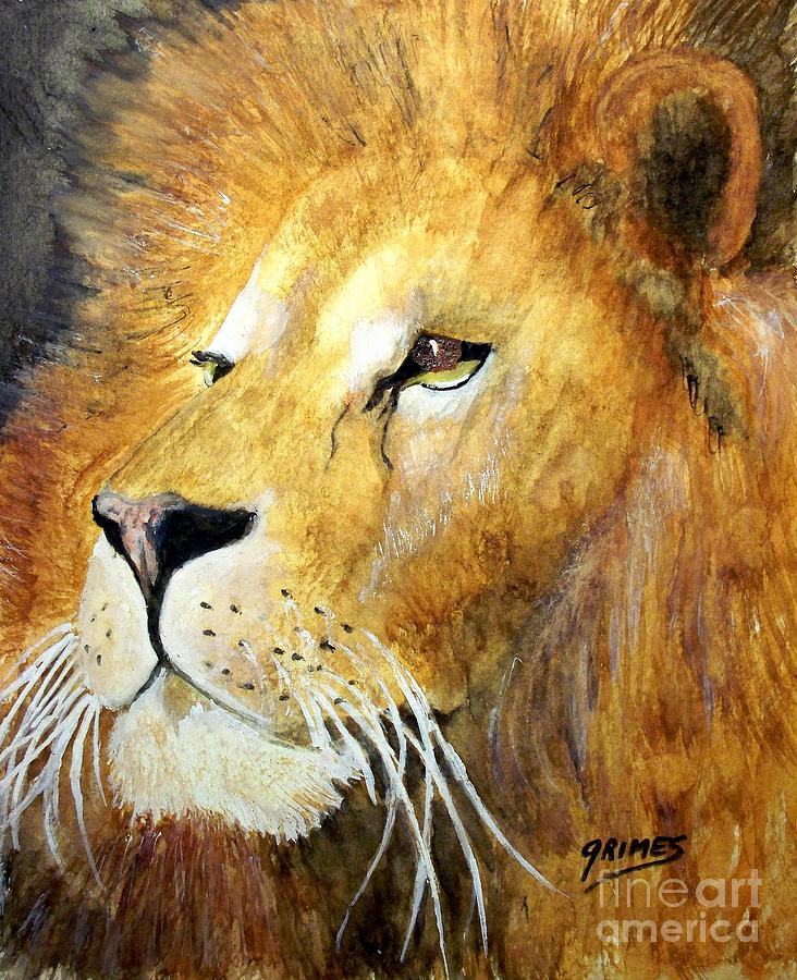 The Mighty Lion Painting by Carol Grimes