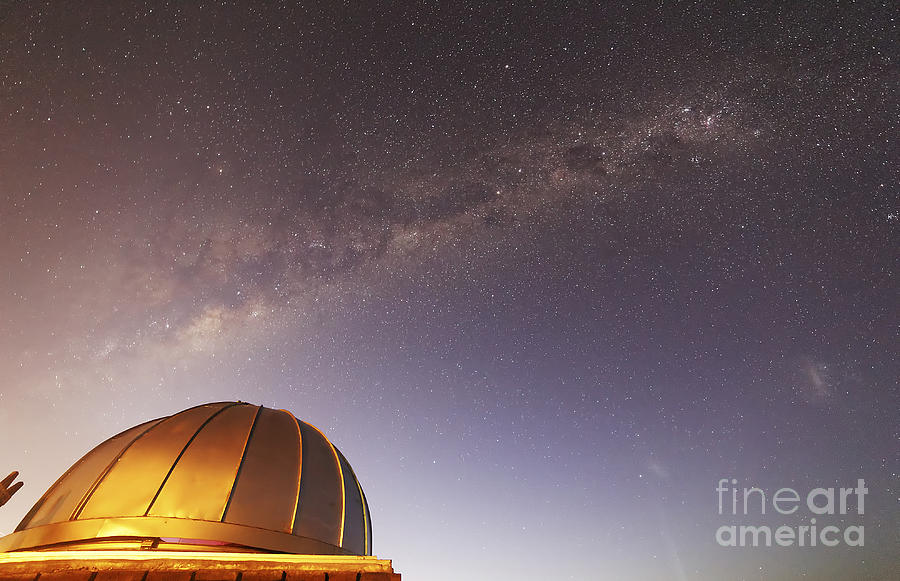 Space Photograph - The Milky Way Above An Observatory by Luis Argerich