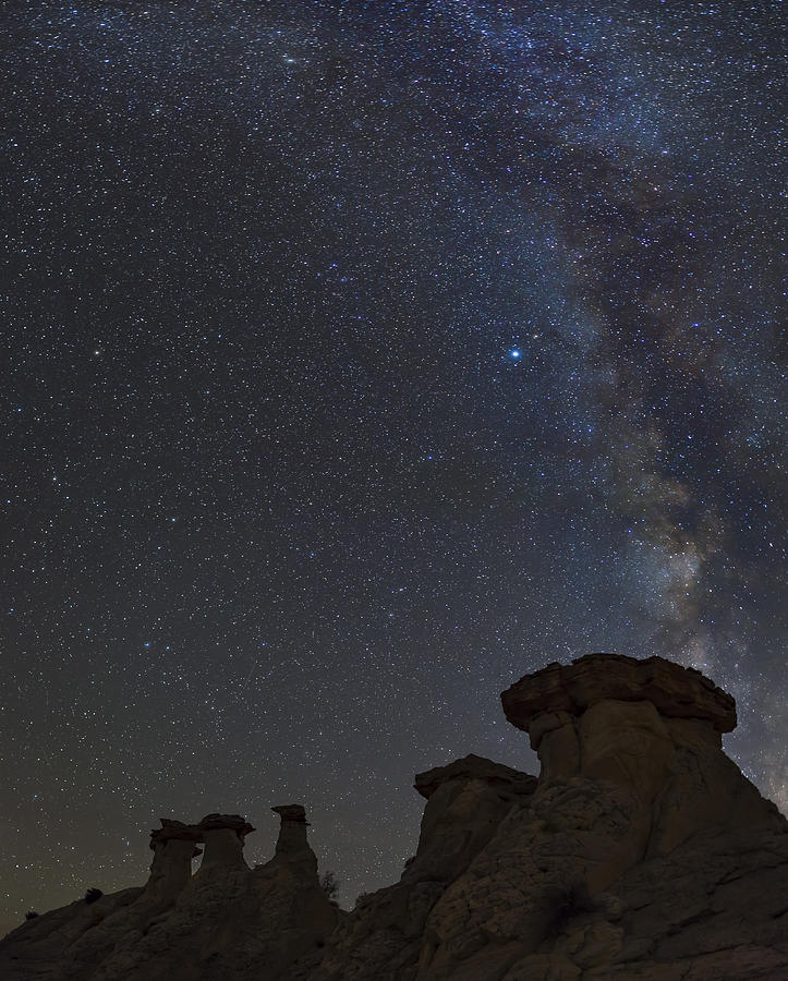 The Milky Way Above Hoodoo Formations Photograph by John Shaw