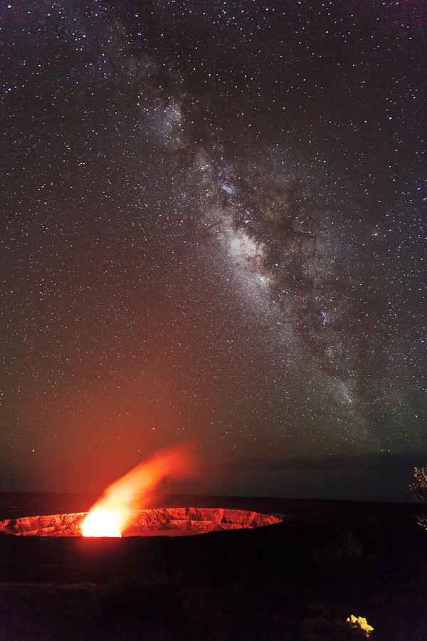 Pele Photograph - The Milky Way and Halemaumau by Nature  Photographer