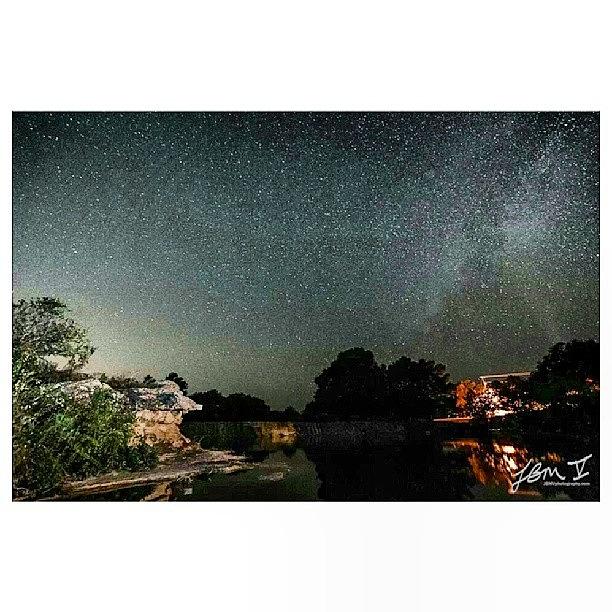 The Milky Way Over The Blanco River At Photograph by Jb Manning