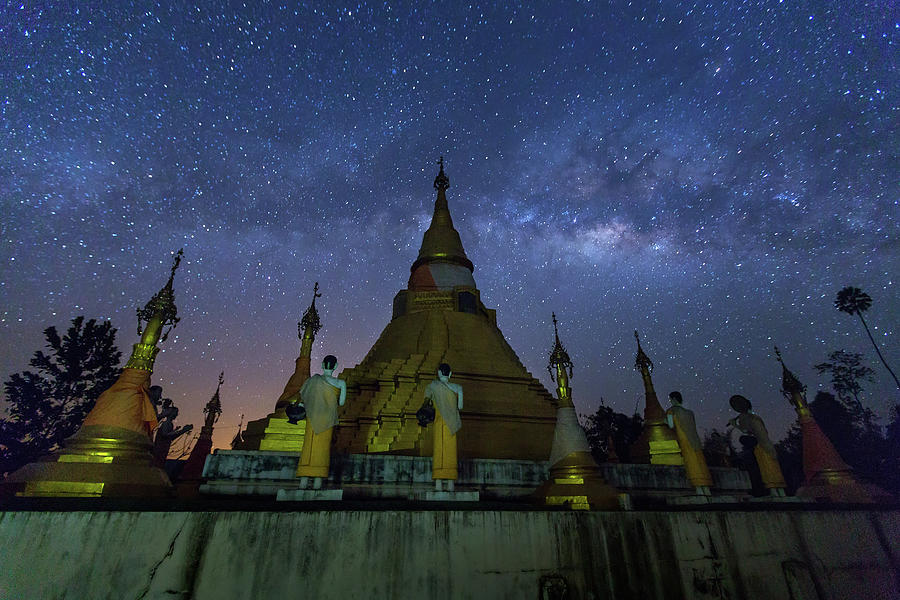 The Milkyway And Pagoda Photograph by Monthon Wa