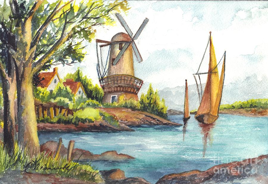The Olde Mill Painting by Carol Wisniewski