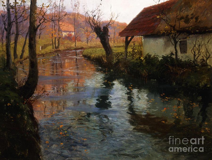 The Mill Stream Painting by Fritz Thaulow