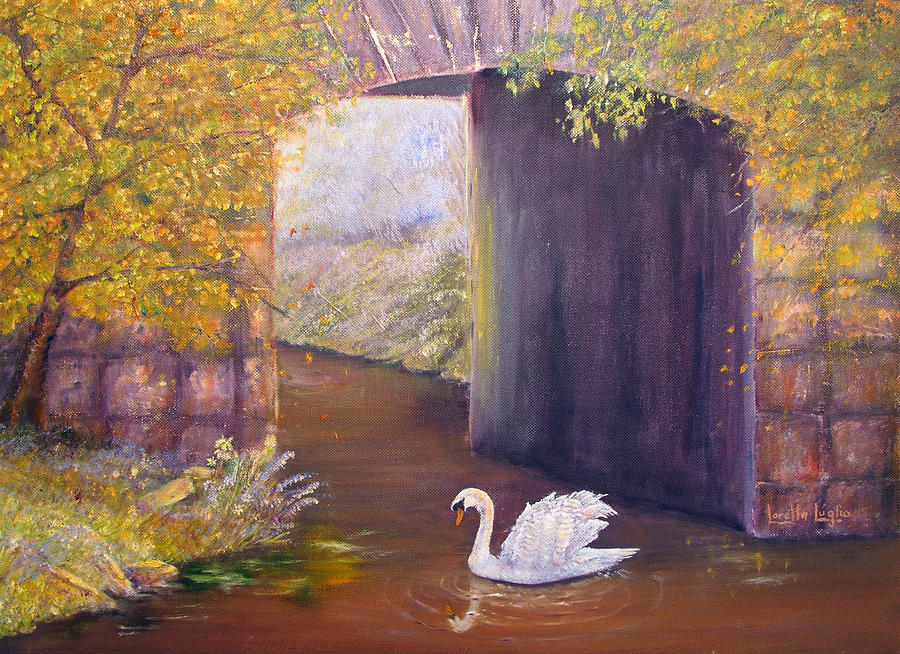 The Mill Swan Painting by Loretta Luglio