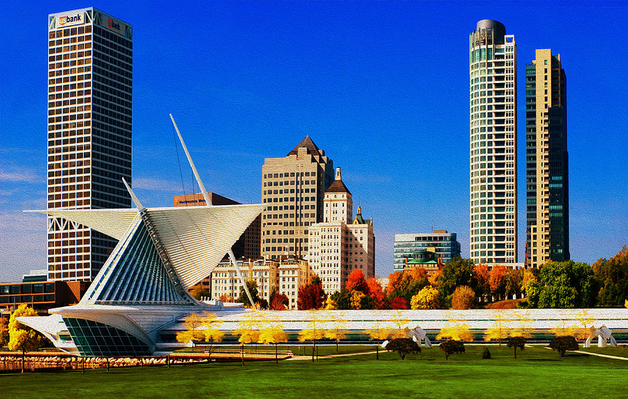 Milwaukee Painting - The Milwaukee Art Museum by Jack Zulli