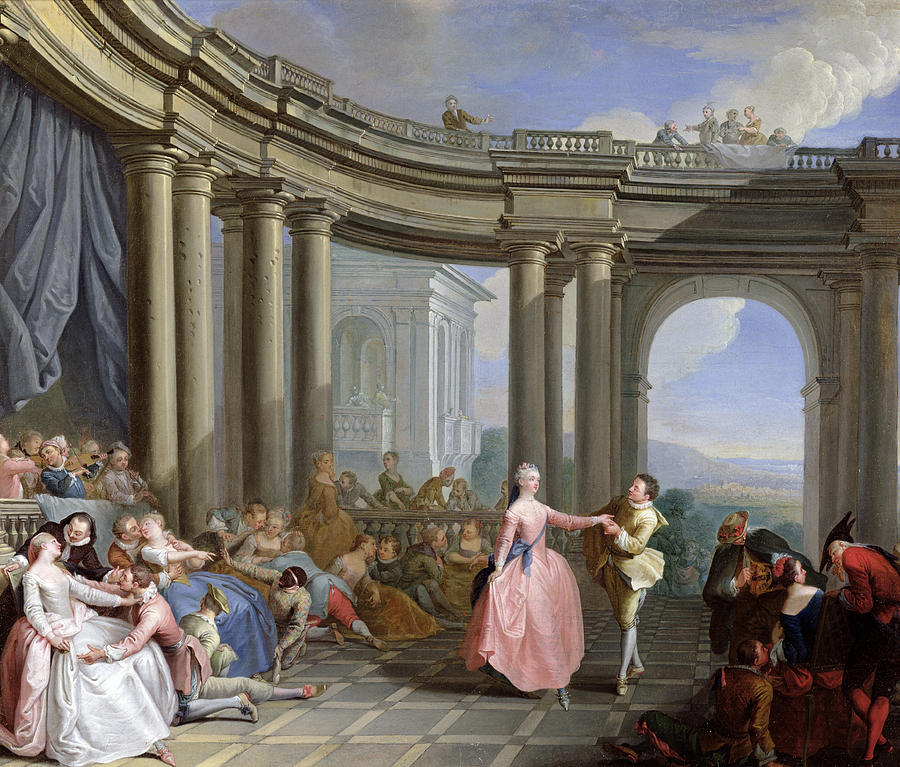 The Minuet Painting by Jacques Sebastien Le Clerc