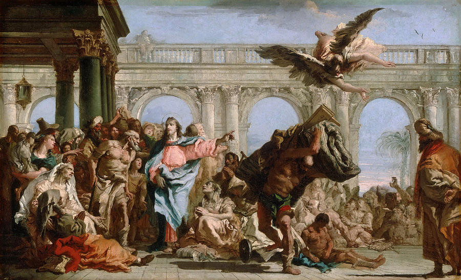 The Miracle of the Pool of Bethesda Painting by Giovanni Domenico Tiepolo