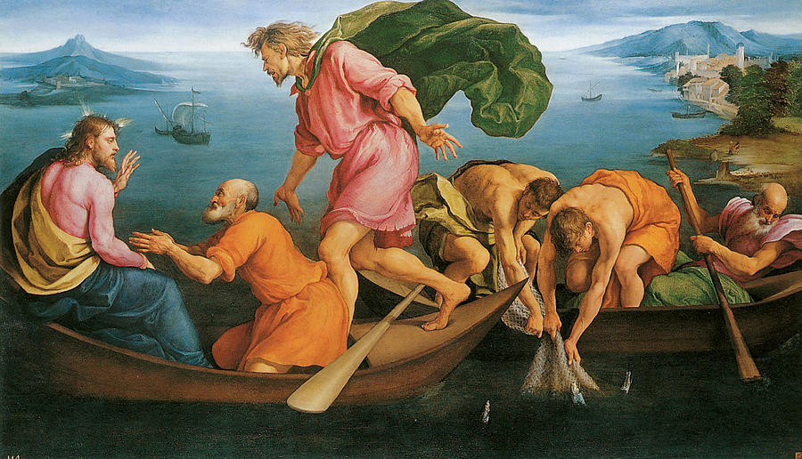 Jacopo Bassano Painting - The Miraculous Draught of Fishes by Jacopo Bassano