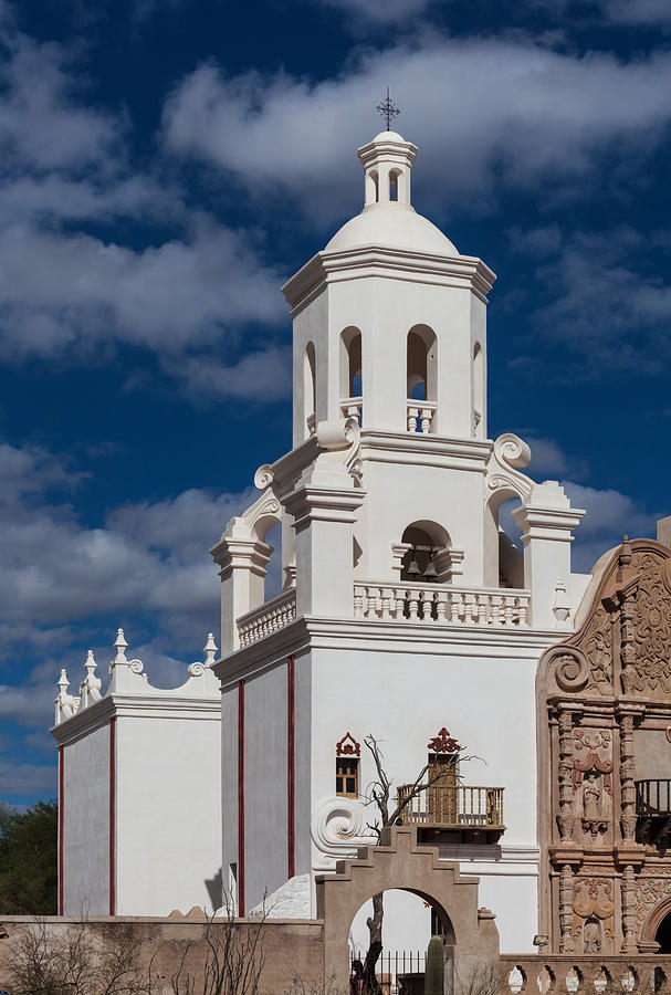 The Mission Tower at San Xavier Photograph by Ed Gleichman