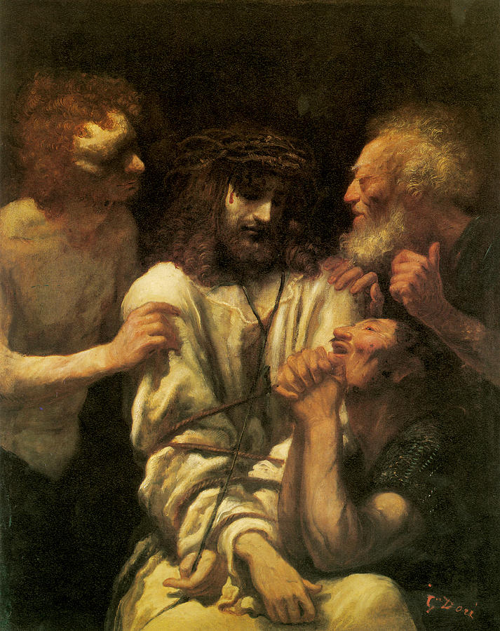 Jesus Christ Painting - The Mocking of Christ by Paul-Gustave Dore