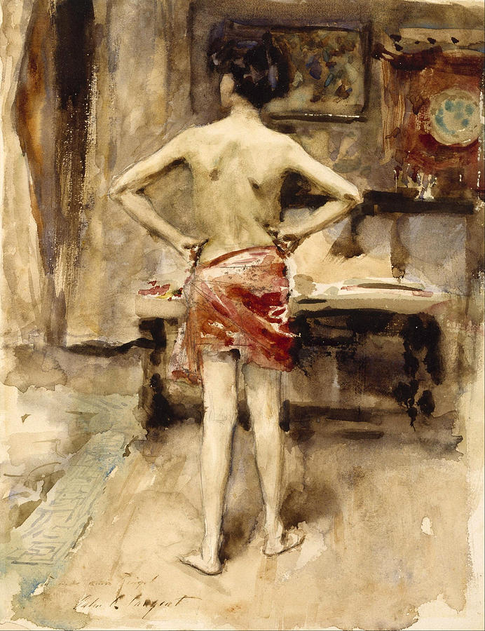 The Model Drawing by John Singer Sargent