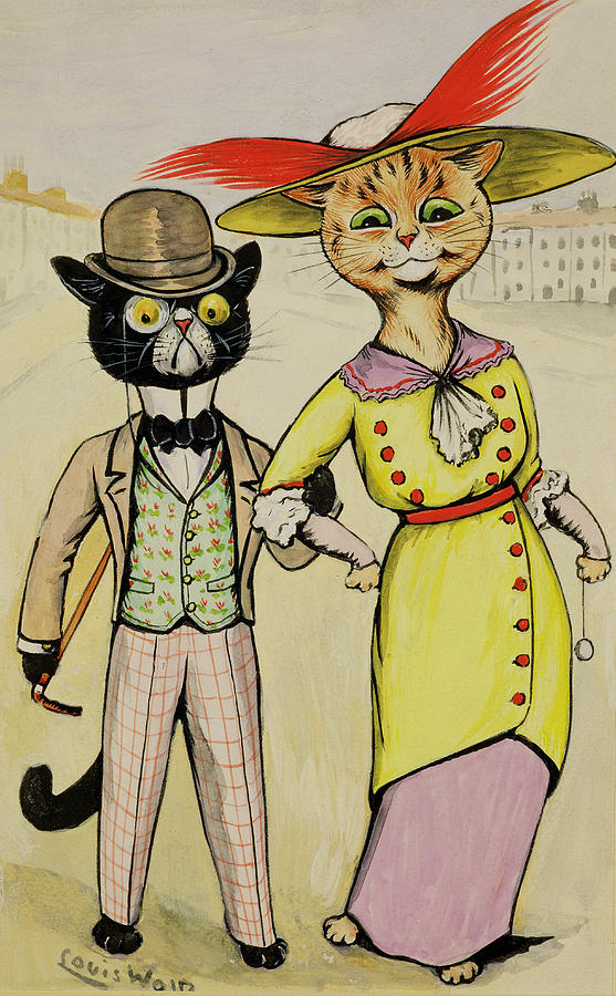 The Modern Arry And Arriet Drawing by Louis Wain