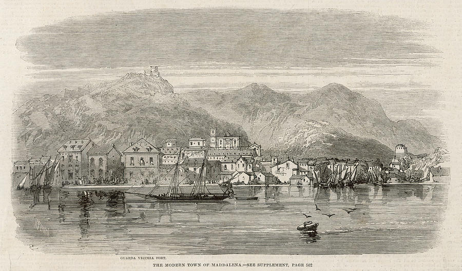 The Modern Town Of Maddalena Viewed Drawing by Illustrated London News ...