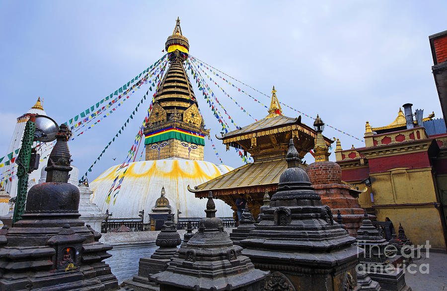 Monkey Temple Photograph - The Monkey Temple Kathmandu by Robert Preston