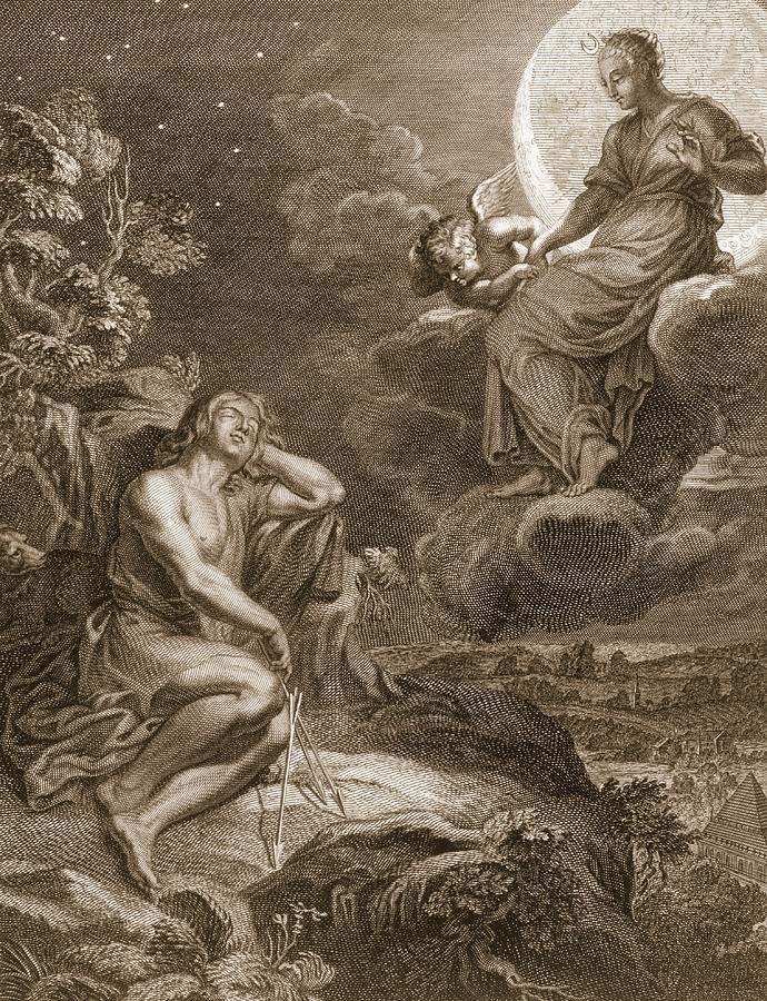 The Moon And Endymion, 1731 Drawing by Bernard Picart
