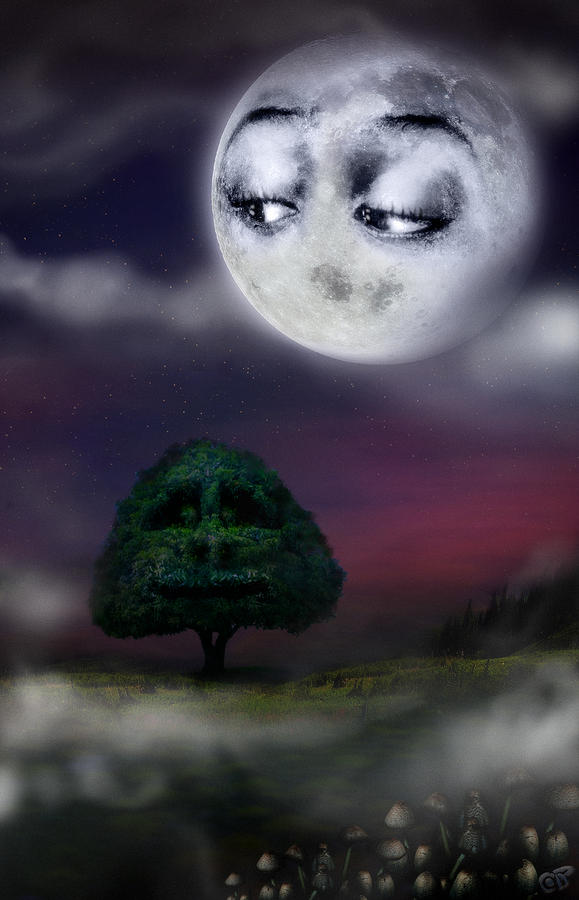 The Moon and the Tree Digital Art by Alessandro Della Pietra