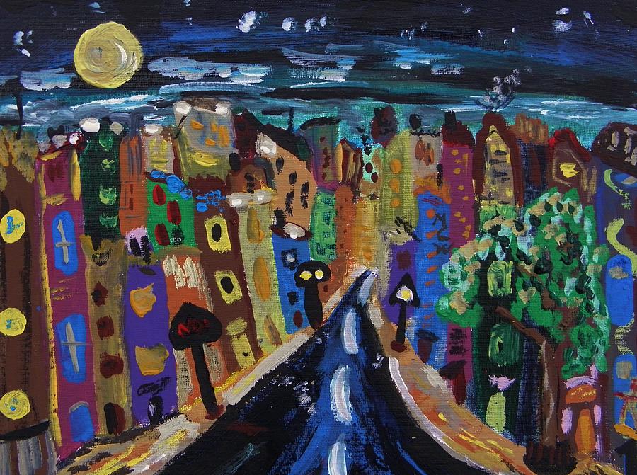 The Moon by Night Painting by Mary Carol Williams